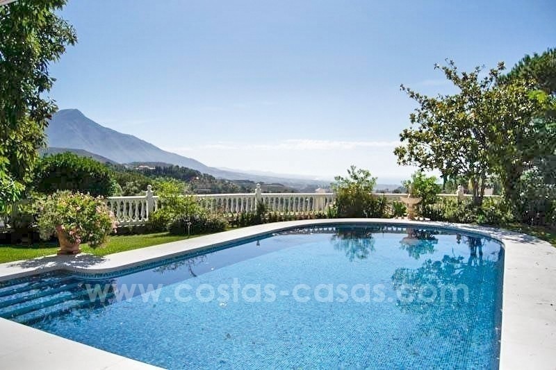 For Sale in El Madroñal - Benahavis - Marbella: A charming 4 bedroom villa in the exclusive gated community with excellent sea views