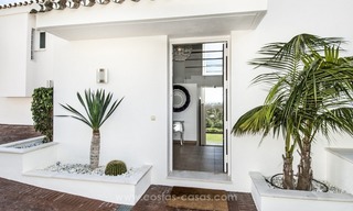 Front line golf, modern style villa for sale in Marbella - Benahavis with spectacular views to the sea, golf and mountains 22