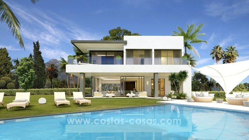 New modern luxury Villas for sale on the Golden Mile, Marbella