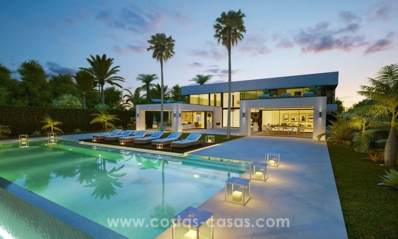 Front Line Beach Newly Constructed Contemporary Villa for sale on the New Golden Mile, Marbella - Estepona 2