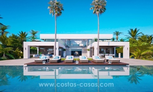 Front Line Beach Newly Constructed Contemporary Villa for sale on the New Golden Mile, Marbella - Estepona 