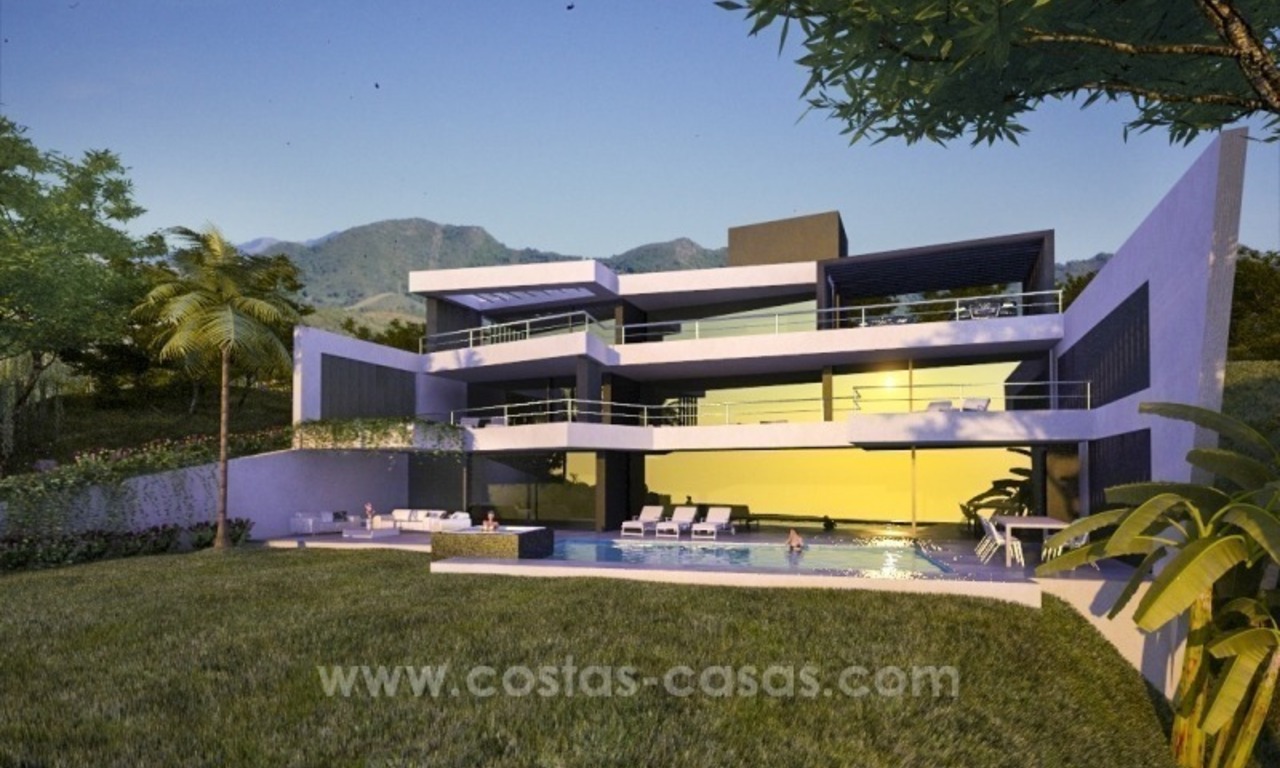 New modern luxury villa for sale in Marbella with sea views under construction 1