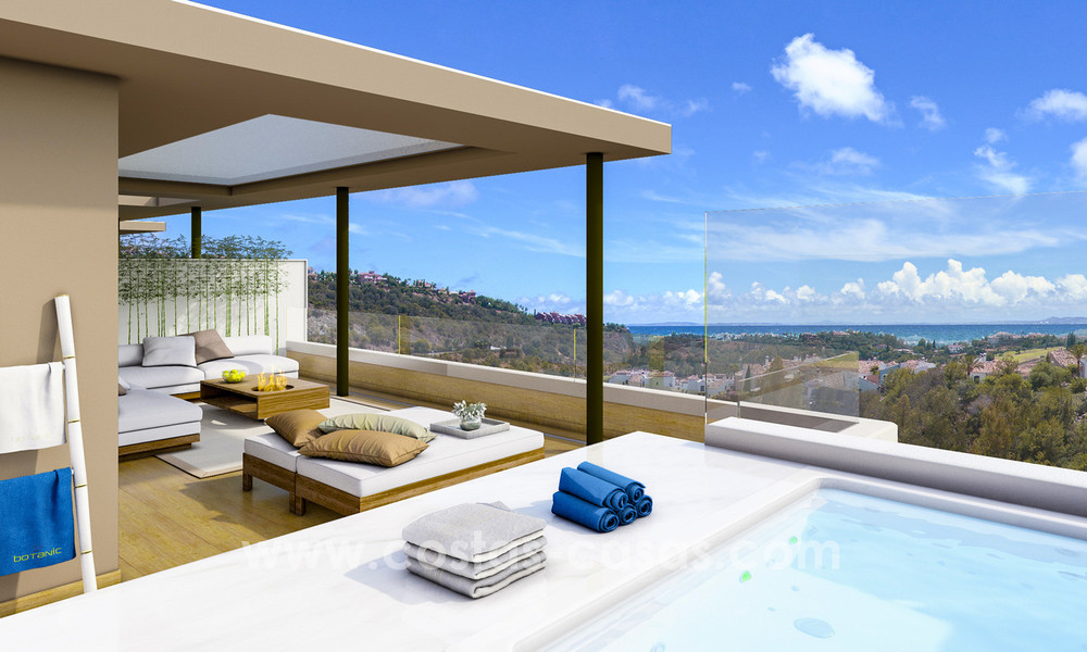 New modern apartments for sale in Benahavis - Marbella with golf and sea views. Last unit - Penthouse! Key ready. 7361