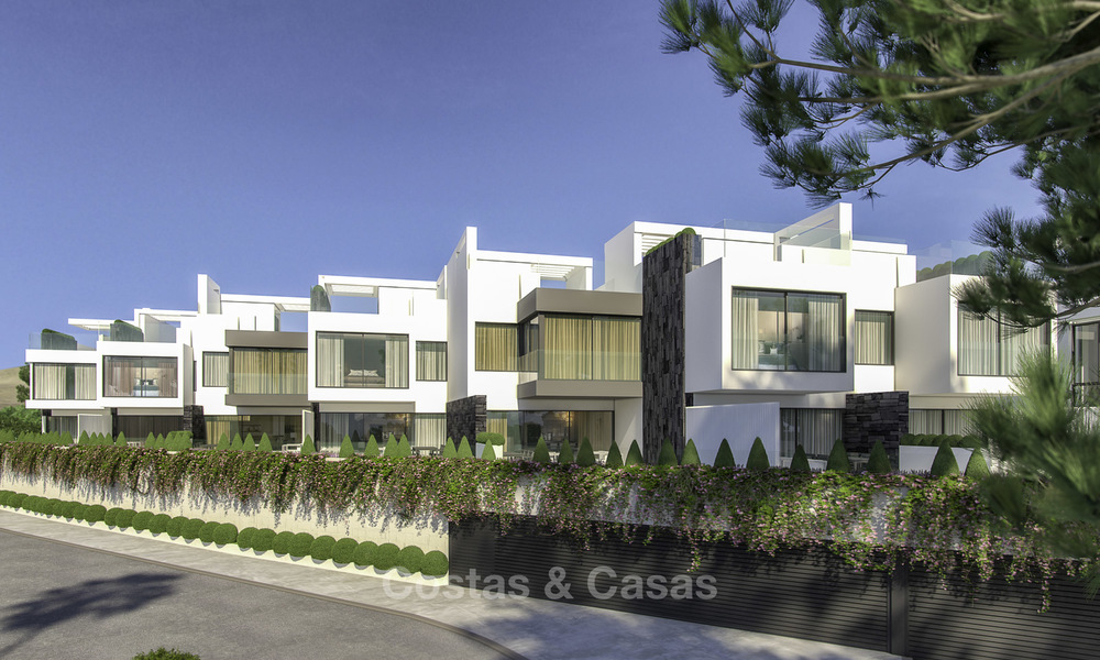 Resales! Modern new exclusive, move-in ready townhouses with sea view for sale, beachfront location, just minutes from Estepona centre 15130