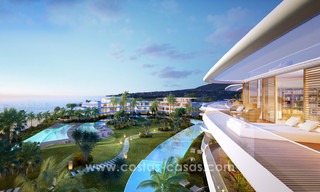 Spectacular modern luxury frontline beach apartments for sale in Estepona, Costa del Sol. Ready to move in. 3822 