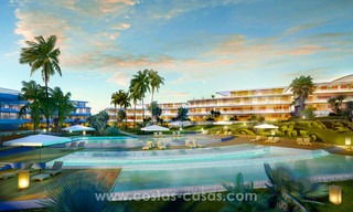 Spectacular modern luxury frontline beach apartments for sale in Estepona, Costa del Sol. Ready to move in. 3824 