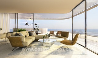 Spectacular modern luxury frontline beach apartments for sale in Estepona, Costa del Sol. Ready to move in. 3827 