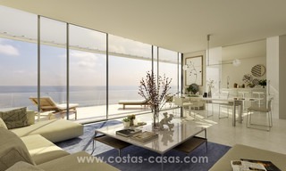 Spectacular modern luxury frontline beach apartments for sale in Estepona, Costa del Sol. Ready to move in. 3828 
