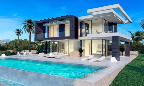 New modern Villa for sale, Frontline Golf, with sea view, in Estepona, Costa del Sol 352