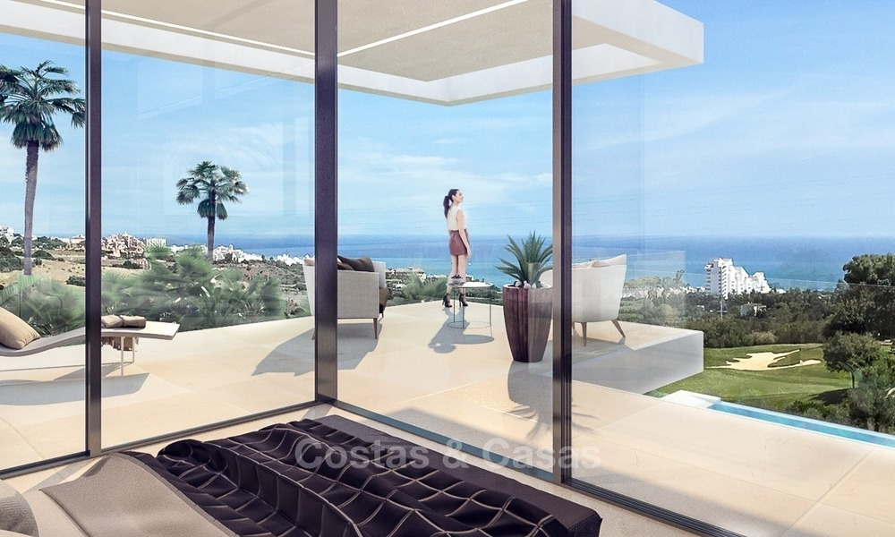 New modern Villa for sale, Frontline Golf, with sea view, in Estepona, Costa del Sol 354