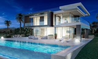 New modern Villa for sale, Frontline Golf, with sea view, in Estepona, Costa del Sol 357 