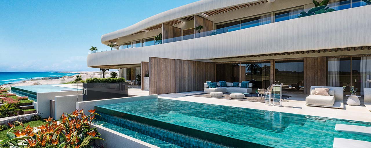 Beachfront new development. Ultra-luxury apartments for sale in frontline beach complex in Marbella