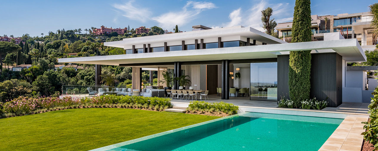 Royale, modern villa for sale with spectacular open sea views in a gated community in Benahavis - Marbella