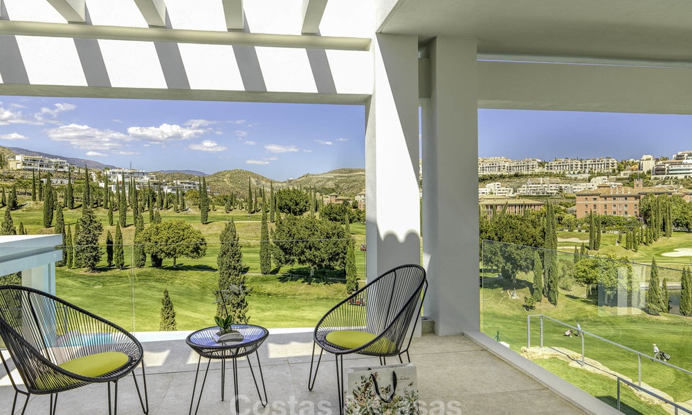 Elegant designer style villa for sale, frontline golf on a golf resort on the New Golden Mile, Marbella - Benahavis 13868