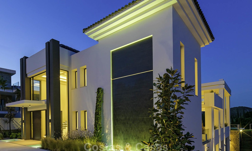 Elegant designer style villa for sale, frontline golf on a golf resort on the New Golden Mile, Marbella - Benahavis 13879