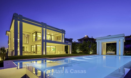 Elegant designer style villa for sale, frontline golf on a golf resort on the New Golden Mile, Marbella - Benahavis 13855