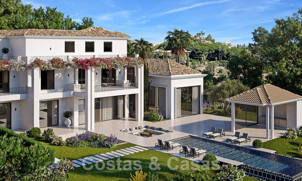 Project with spacious plot and spectacular new build villa for sale, in an exclusive golf resort, frontline golf in Benahavis - Marbella 50219