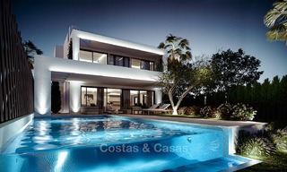 7 new modern villas for sale in a top end, exclusive urbanisation, on the Golden Mile, Marbella 4856 