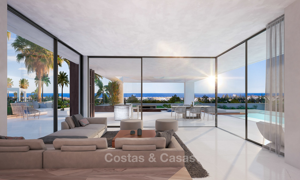 Last villa! Stunning, spacious, modern luxury villas with sea views for sale in a new complex between Estepona and Marbella 4334