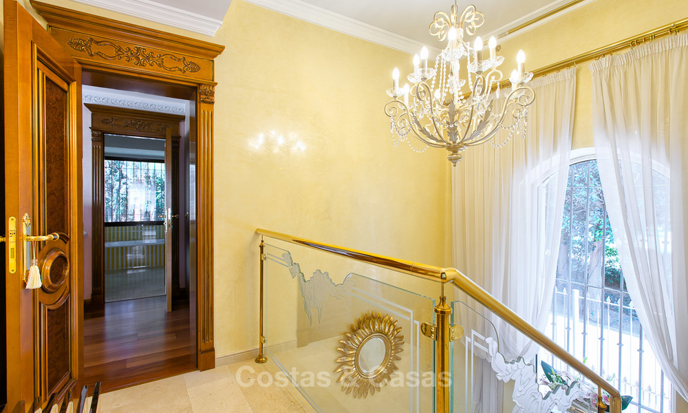 High end classical style luxury villa with sea views for sale on the Golden Mile, Marbella. 4603