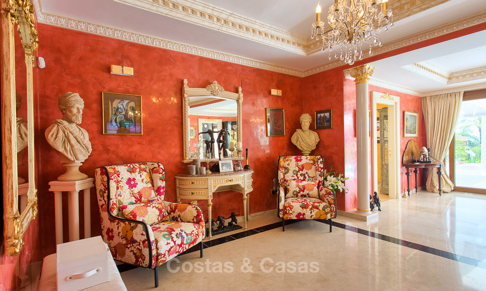 High end classical style luxury villa with sea views for sale on the Golden Mile, Marbella. 4617