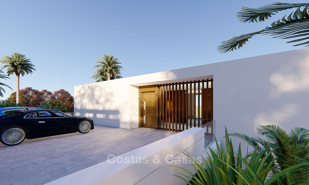 Detached modern new villa for sale, second line golf with unobstructed golf and sea views, Estepona 4698