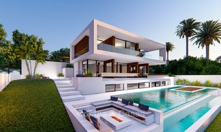Detached modern new villa for sale, second line golf with unobstructed golf and sea views, Estepona 4699 