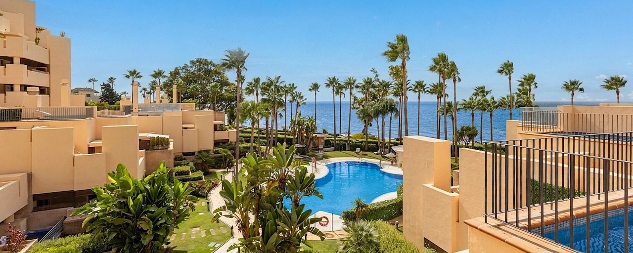 Modern penthouse for sale in a frontline beach complex on the New Golden Mile between Marbella and Estepona