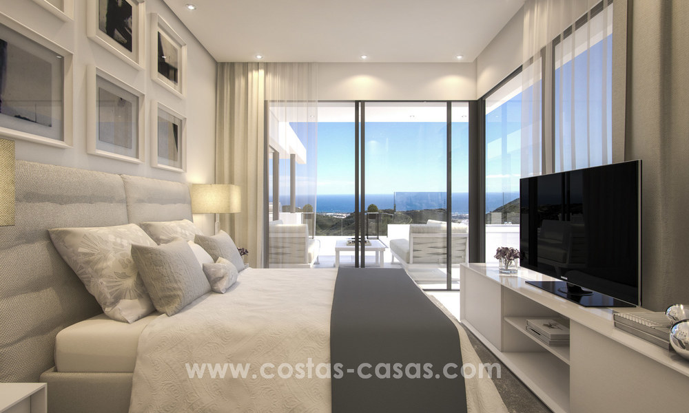 Modern-contemporary luxury apartments with marvellous sea views for sale, short drive to Marbella centre. 4920