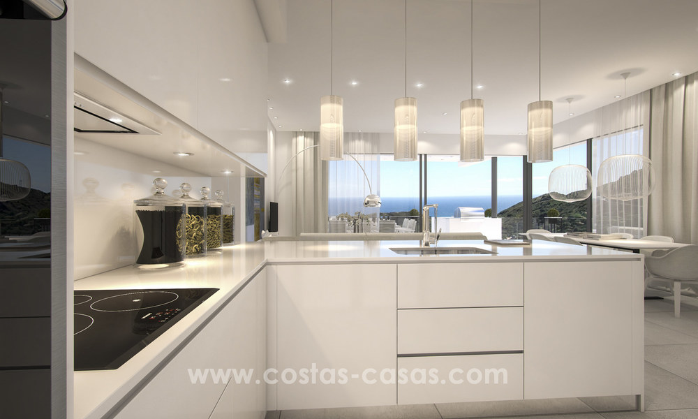 Modern-contemporary luxury apartments with marvellous sea views for sale, short drive to Marbella centre. 4923