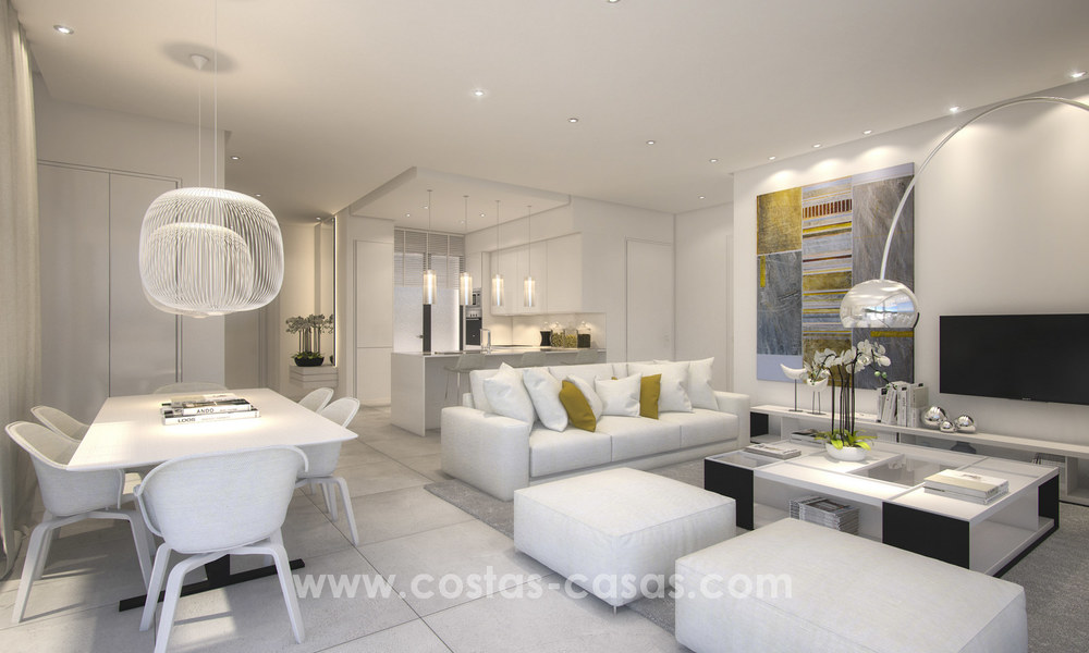 Modern-contemporary luxury apartments with marvellous sea views for sale, short drive to Marbella centre. 4928