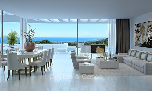 Modern-contemporary luxury apartments with marvellous sea views for sale, short drive to Marbella centre. 4910