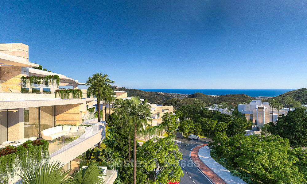 Modern-contemporary luxury apartments with marvellous sea views for sale, short drive to Marbella centre. 4916