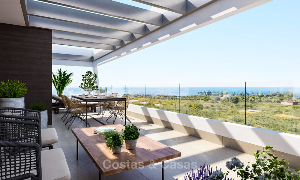 New modern luxury apartments with sea views for sale, Marbella. Walking distance to golf and beach. 5111