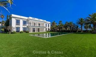 Prestigious palatial front line beach villa for sale, classic style, between Marbella and Estepona 5501 