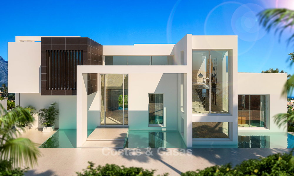 New modern contemporary luxury villa for sale, with sea and mountain views, Nueva Andalucia, Marbella 5529