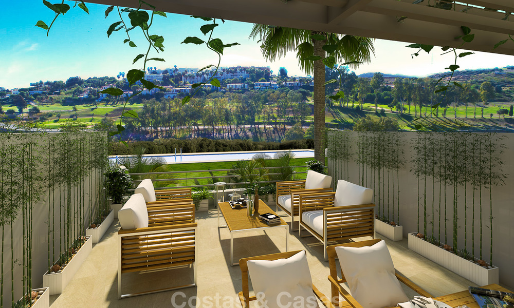 New, modern and exclusive golf townhouses with spectacular golf views for sale in Estepona 12140