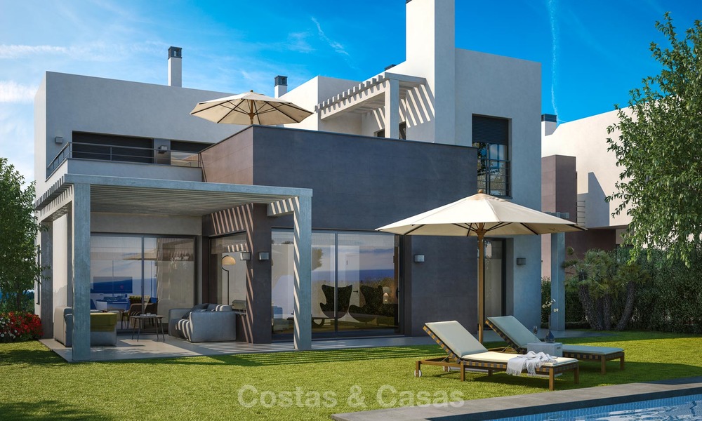 Last villa! Fully furnished. New modern luxury villas for sale on a golf resort, with sea and golf views, New Golden Mile, Marbella - Estepona 5789