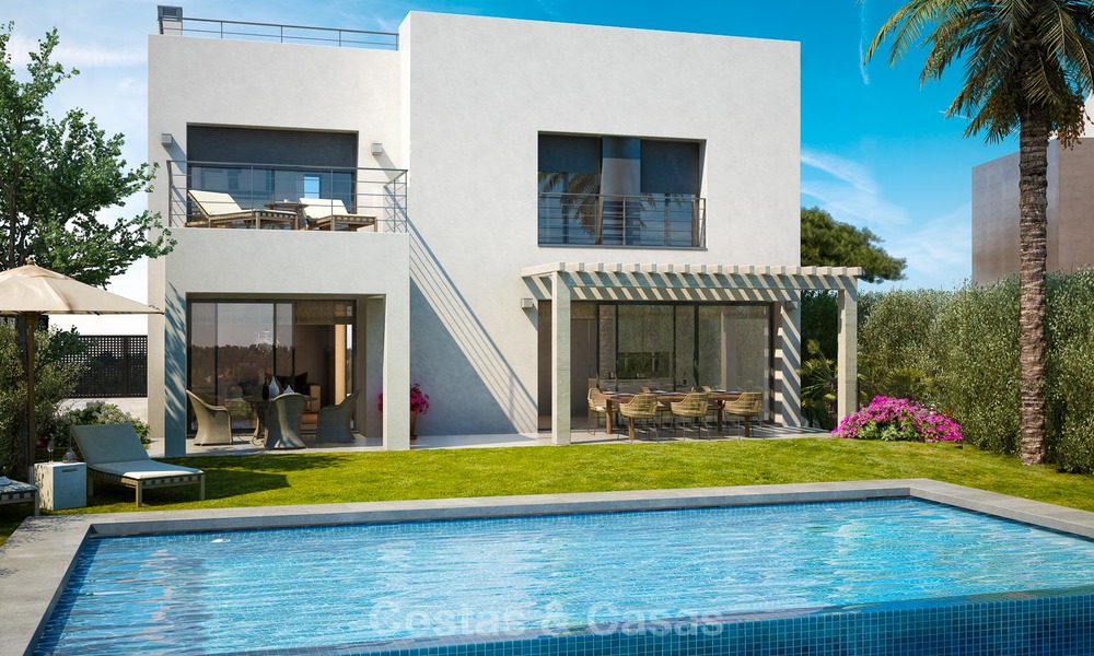 Last villa! Fully furnished. New modern luxury villas for sale on a golf resort, with sea and golf views, New Golden Mile, Marbella - Estepona 5791