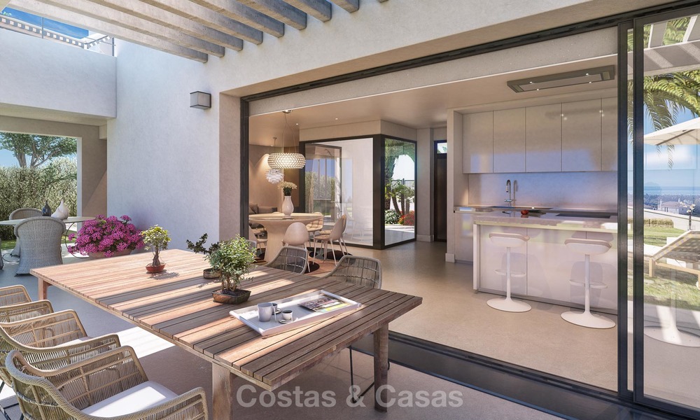 Last villa! Fully furnished. New modern luxury villas for sale on a golf resort, with sea and golf views, New Golden Mile, Marbella - Estepona 5795