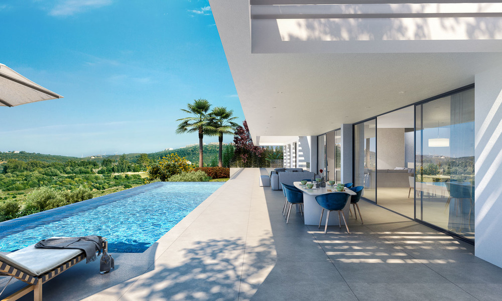 Large new modern luxury villas for sale, in a prestigious golf resort and with panoramic sea views, Benahavis - Marbella 5906