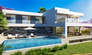 Large new modern luxury villas for sale, in a prestigious golf resort and with panoramic sea views, Benahavis - Marbella 5907 