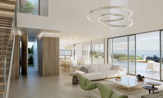 Large new modern luxury villas for sale, in a prestigious golf resort and with panoramic sea views, Benahavis - Marbella 5910 