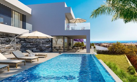 Large new modern luxury villas for sale, in a prestigious golf resort and with panoramic sea views, Benahavis - Marbella 5914
