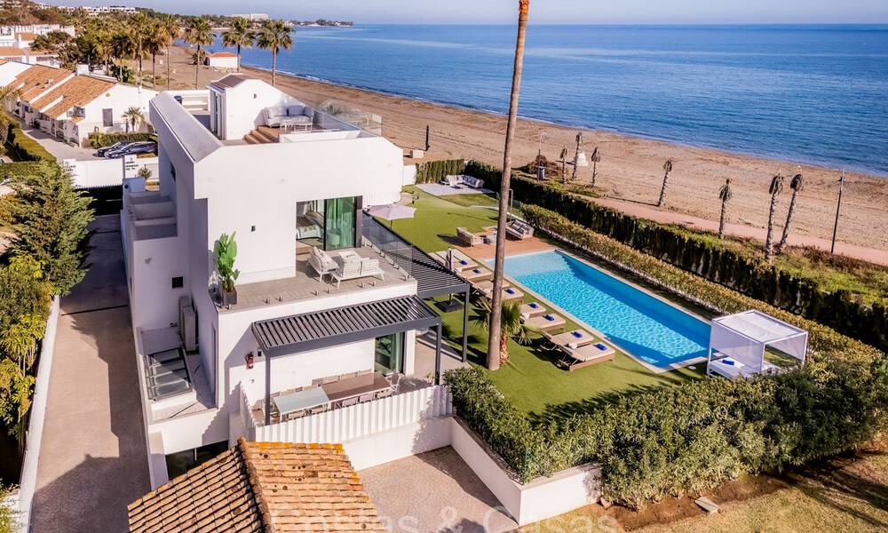 Unique ultra-modern beach front designer villa for sale, New Golden Mile, Marbella - Estepona. Ready to move in. 72277