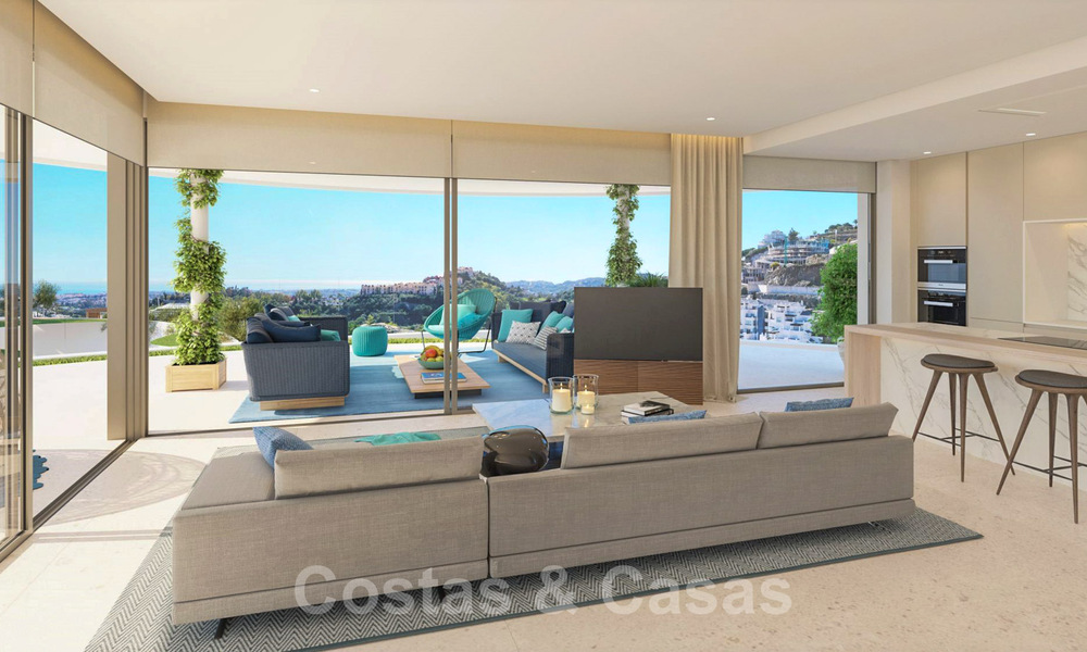 New, exquisite, contemporary apartments for sale, with extraordinary sea, golf and mountain views, Benahavis - Marbella. Last units! 31071