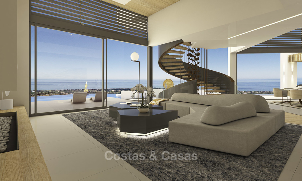 Impressive new built minimalist luxury villa with panoramic sea views for sale, Marbella 19338