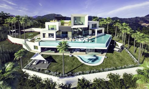 Impressive new built minimalist luxury villa with panoramic sea views for sale, Marbella 19343