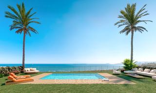 Stunning new contemporary-style townhouses with sea views for sale, in a prestigious resort - Mijas Costa, Costa del Sol 7624 
