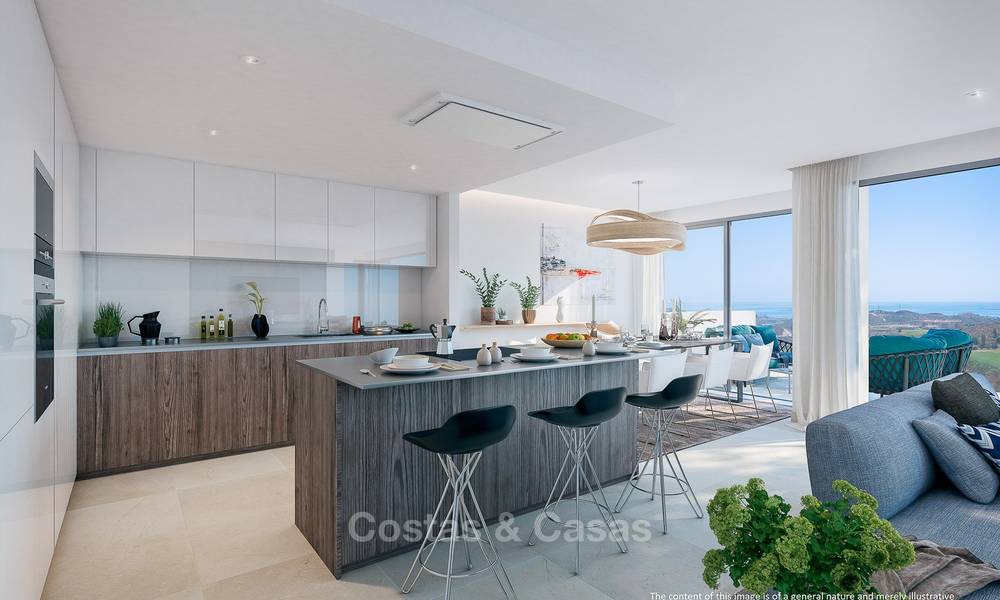 New modern frontline golf apartments with sea views for sale in a luxury resort - Mijas, Costa del Sol. Ready to move in! 7788